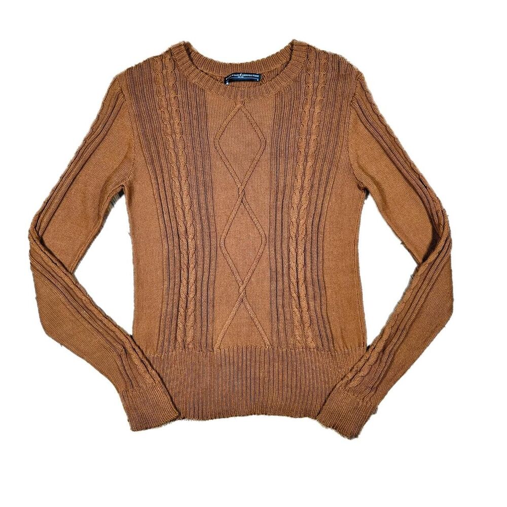 Peruvian Connection Pima Cotton Cable Knit Crewneck Pullover Sweater